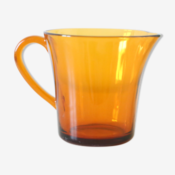 Arcoroc water pitcher, smoky yellow, plain, 1960s vintage French