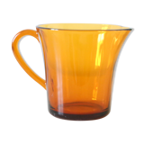 Arcoroc water pitcher, smoky yellow, plain, 1960s vintage French