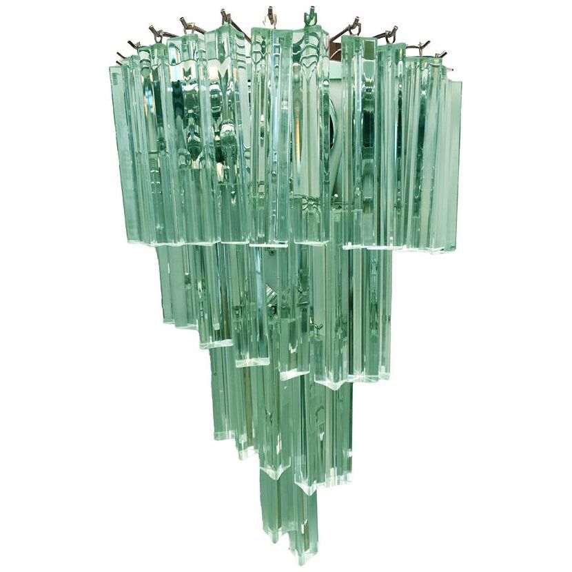 Green-wather “triedro” murano glass twister wall sconce