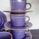 Set de 5 tasses à thé en grès couleur prune