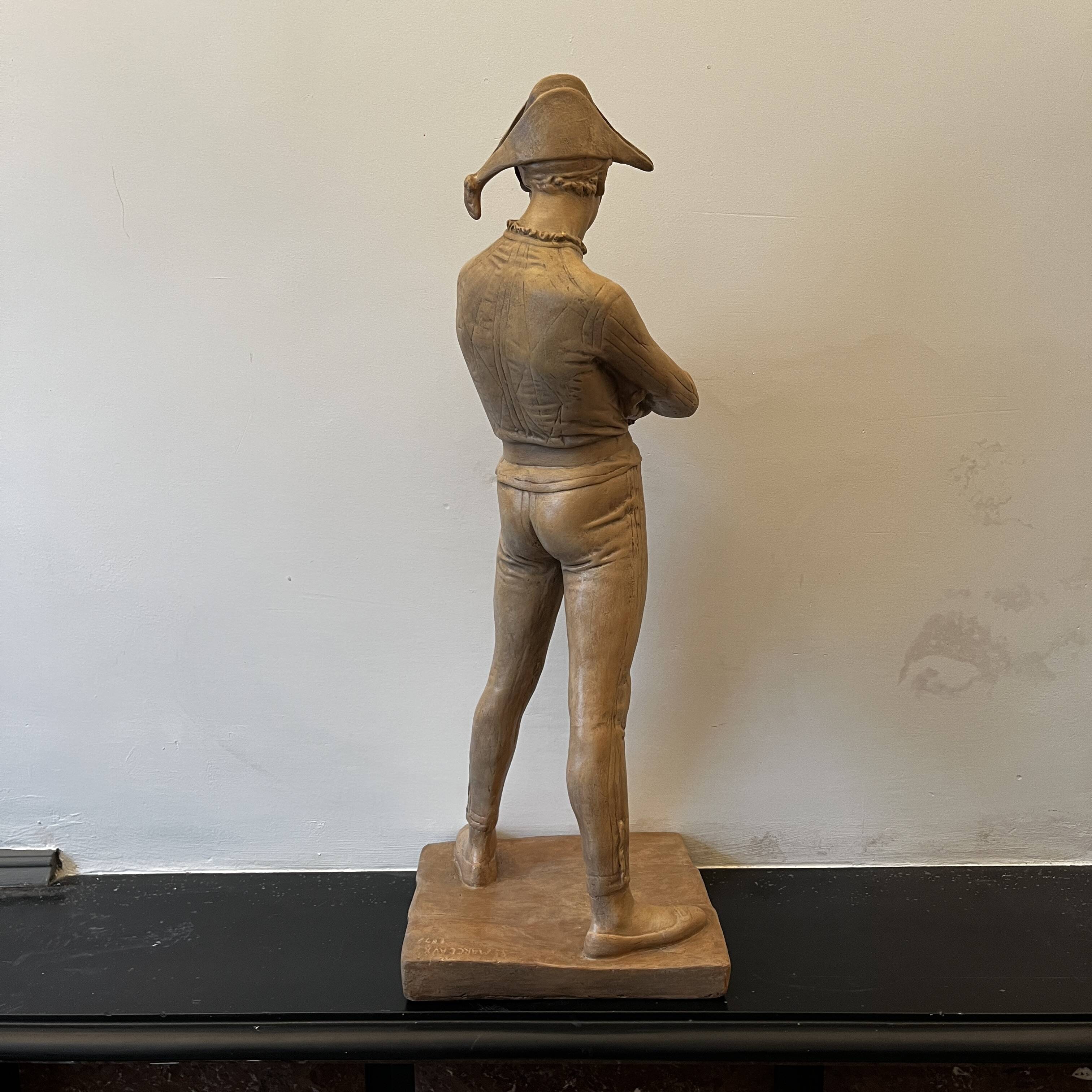 Charles René de Saint-Marceaux 'Harlequin' terracotta sculpture, 19th century