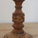 Turned and carved wooden candlestick with foliage decoration – H 20 cm