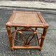 Vintage square stool in bamboo, rattan, and wicker.