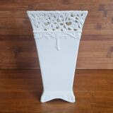 Vintage ceramic vase with lace edge
