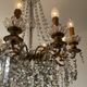 Grand chandelier in Louis XV style with crystal pendants.