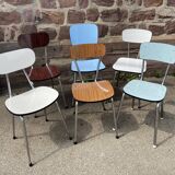 6 vintage mismatched formica chairs