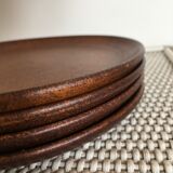 Lot of 4 plates a dessert in stoneware handmade