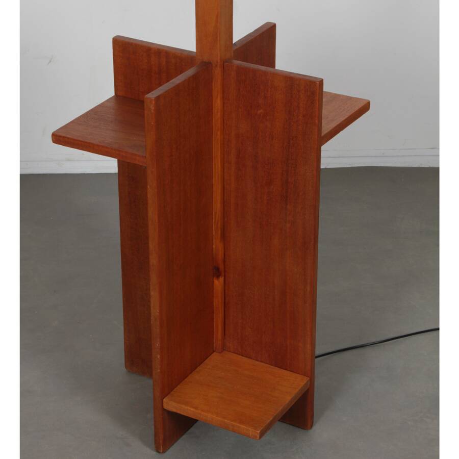 Modernist wooden floor lamp, 1930-40