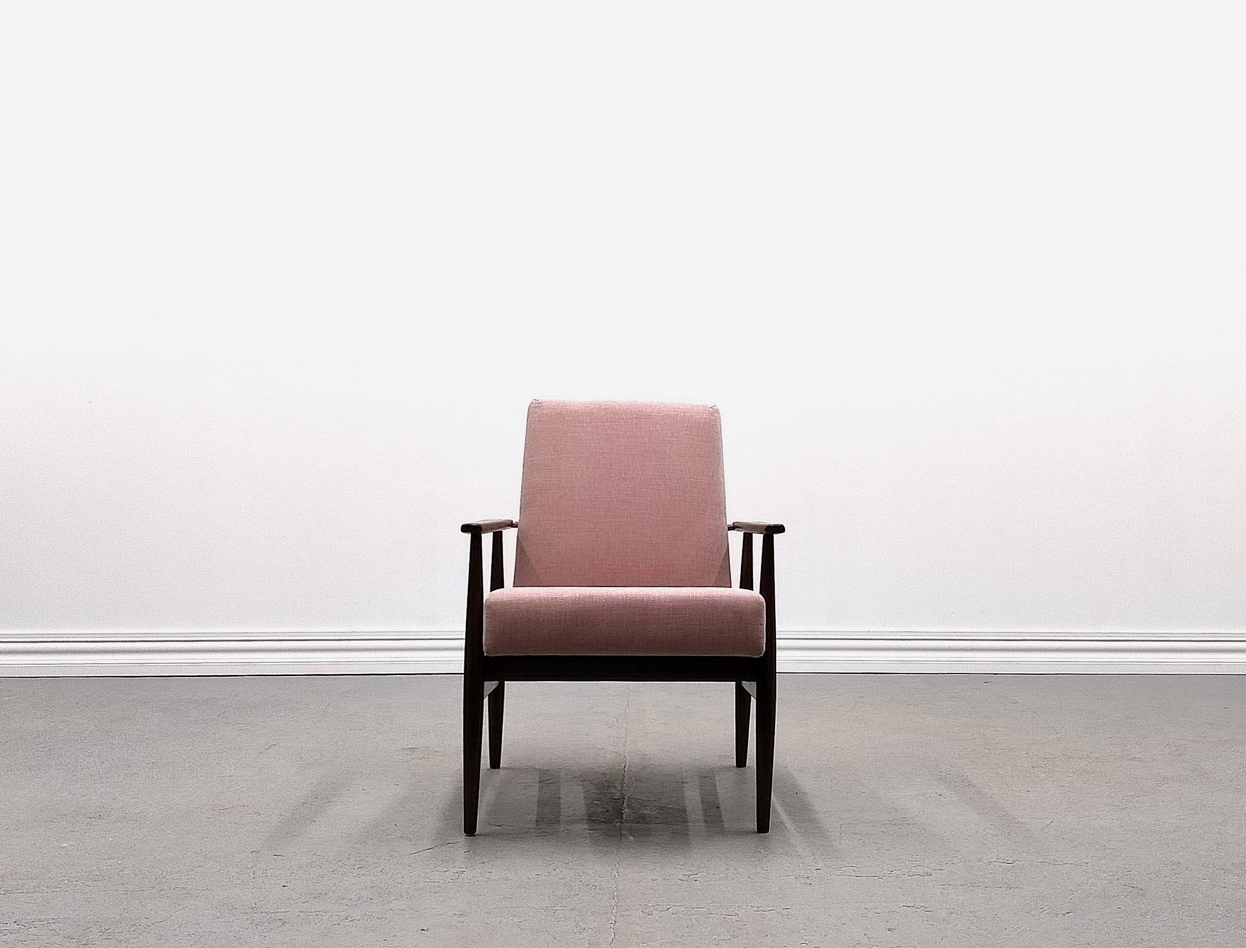 1960 Henryk Lis Mid Century Armchair in Pink