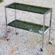 Console service of the 70s double trays smoked glass chrome base