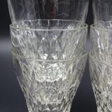 Set of 7 vintage Vereco glasses with diamond tips - around 1960