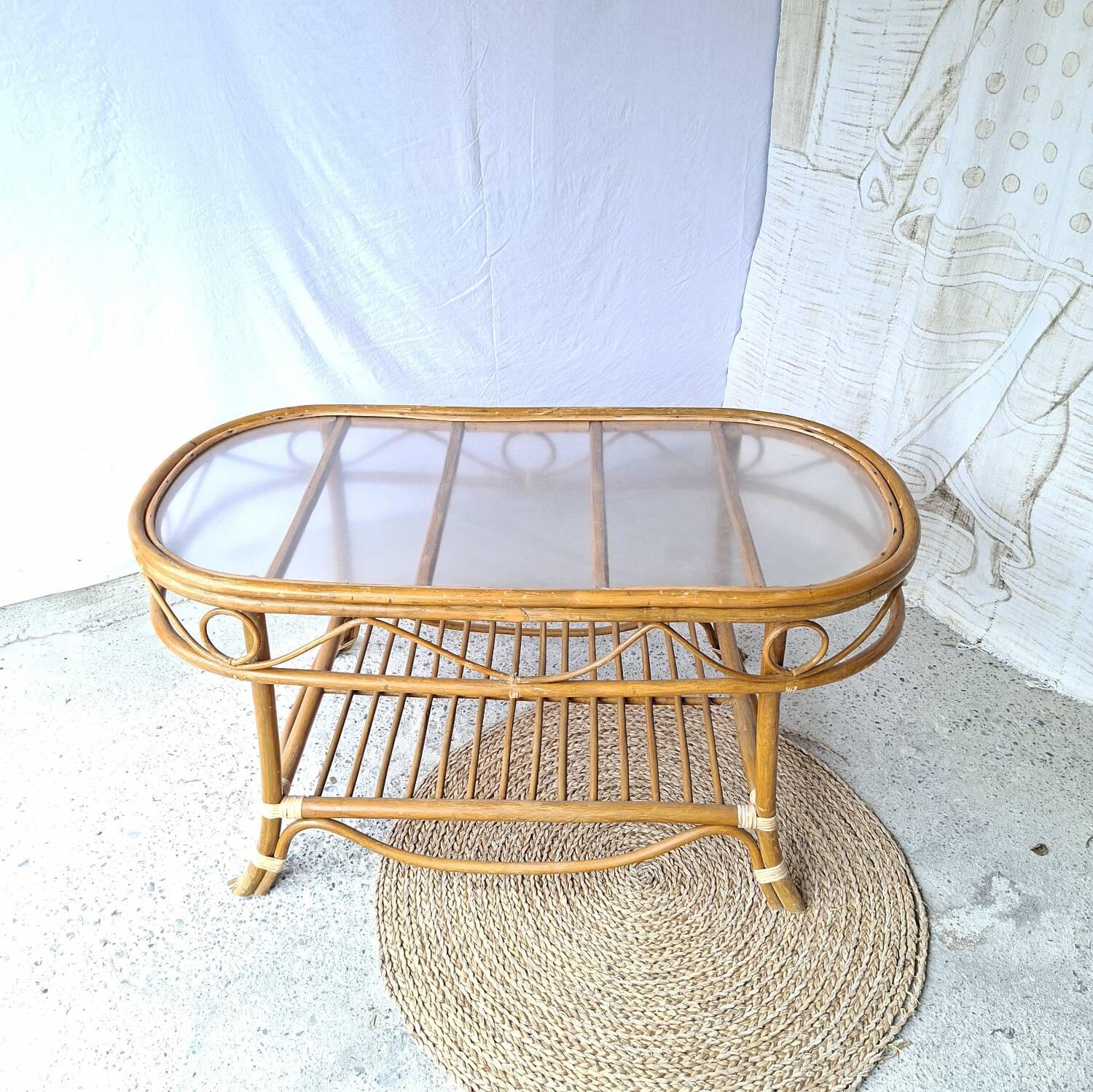 Rattan coffee table