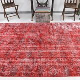 6x10 Rug For Dining Room Red Vintage Area Rug, 175x296Cm SK 3756