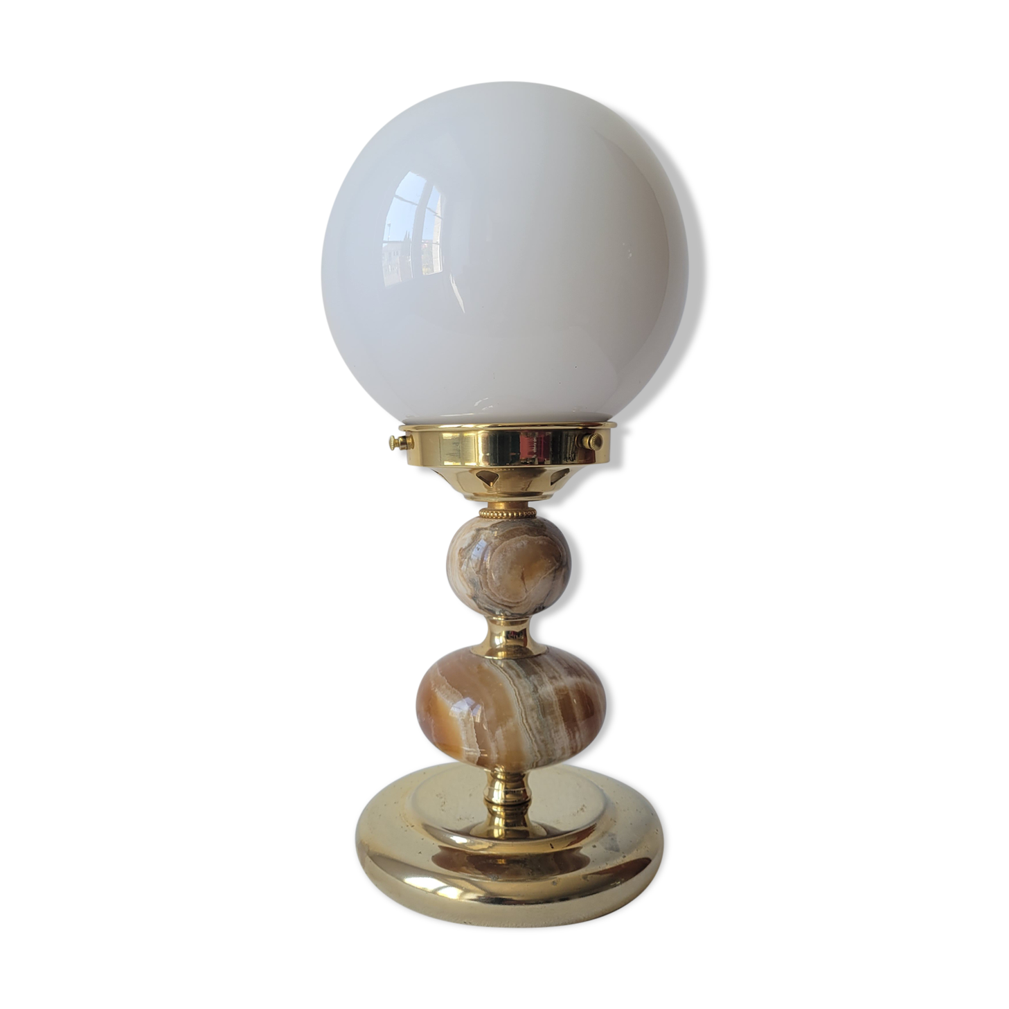 Onyx and opaline lamp