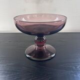 Coupe a fruits en verre améthyste