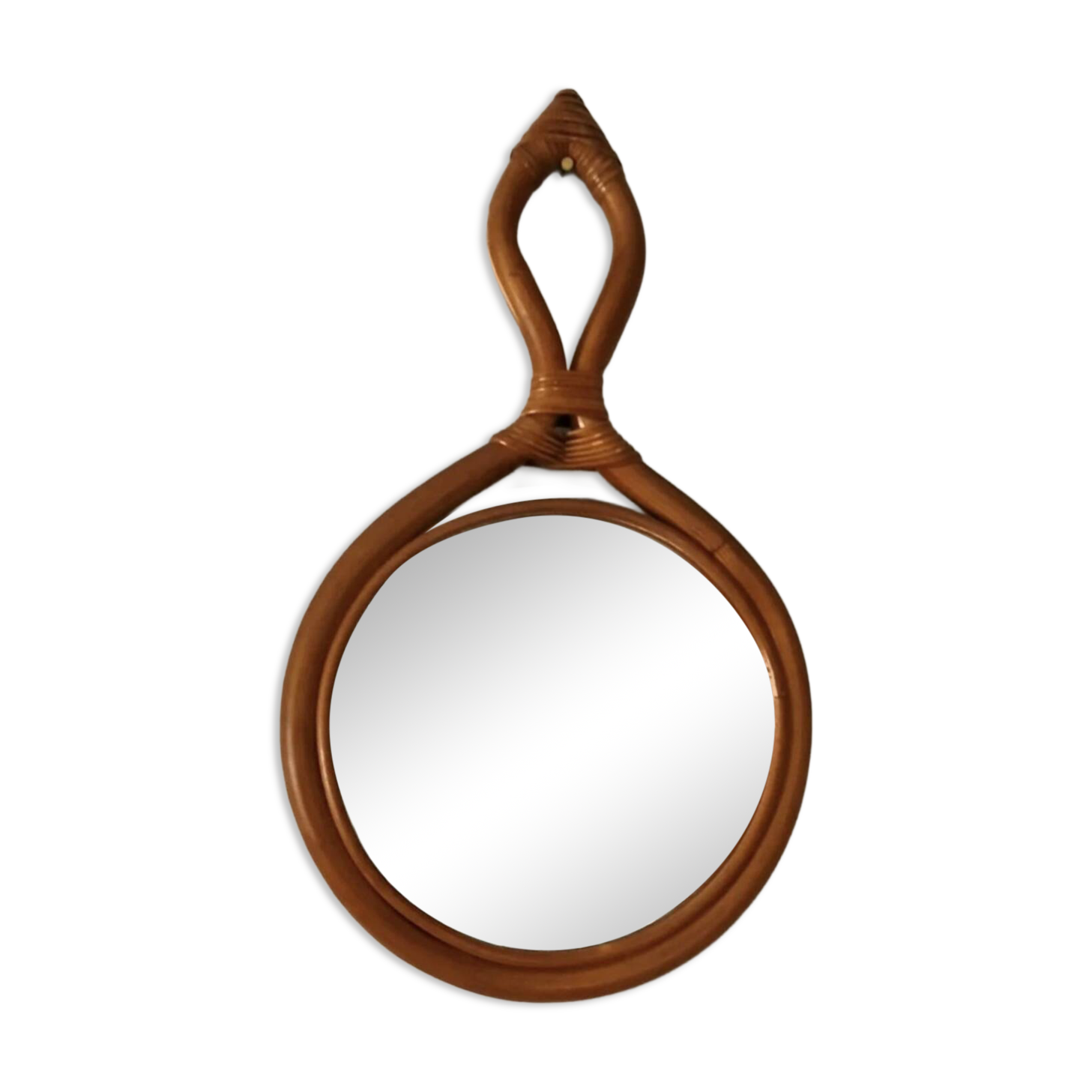 Miroir goutte en rotin, 1960