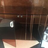 Vintage HI-FI cabinet in smoked plexiglass, Circa 1970