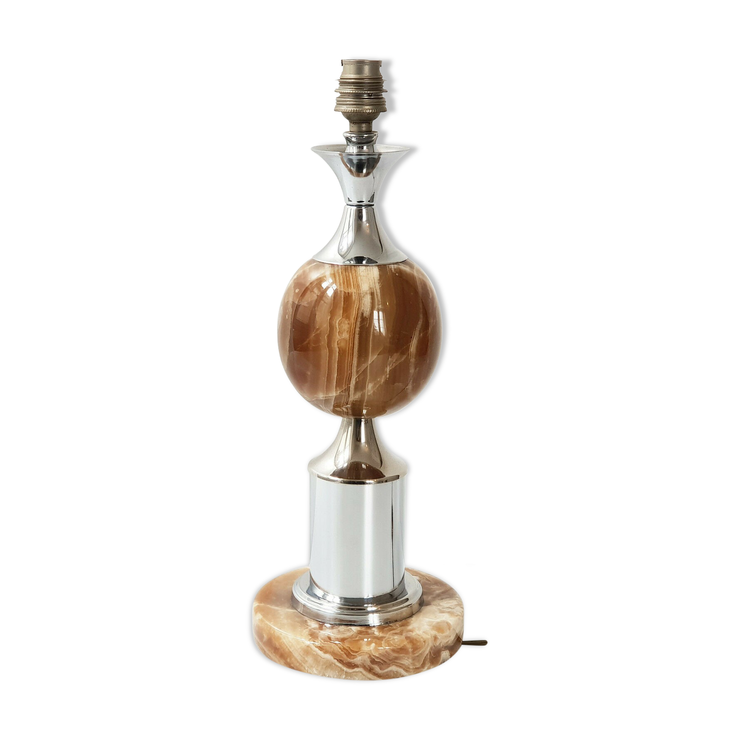 Pied de lampe de table 1970 marbre & chrome
