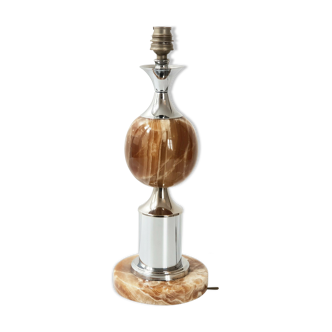 Table lamp base 1970 marble & chrome