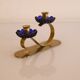 Bougeoir vintage scandinave en laiton et verre 1960