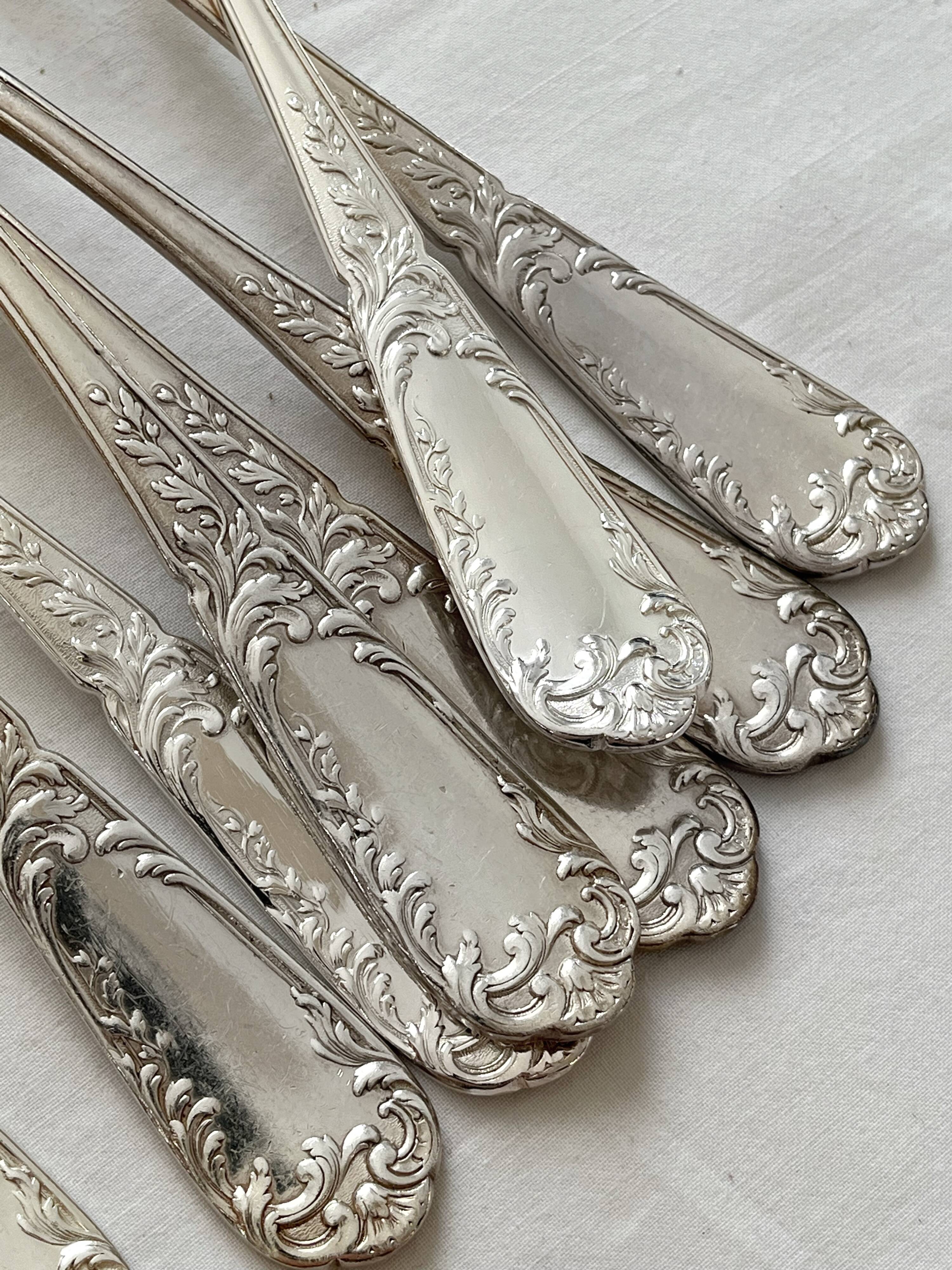 Set of 8 forks in SFAM silver metal