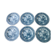 Set of 6 dessert plates in porcelain decoration "a la pagode"