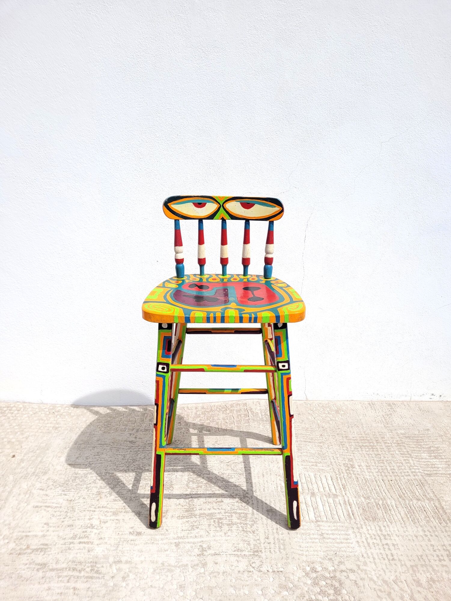 Painted wooden high chair