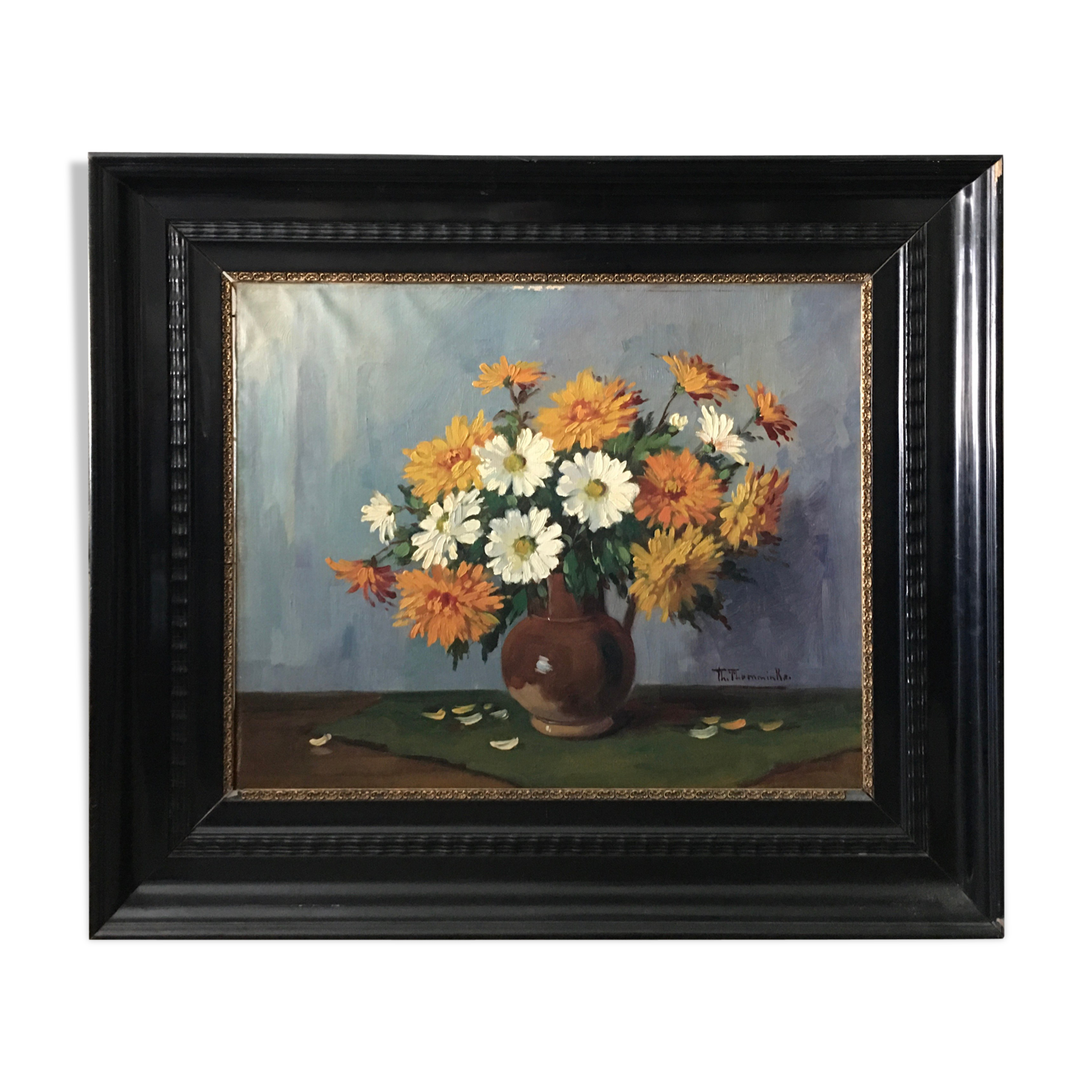 Table oil on canvas flowers