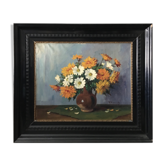 Table oil on canvas flowers