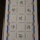 Art Deco yellow and blue tulip metal earthenware tray
