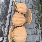 3chairs in pine by Antti Nurmesniemi