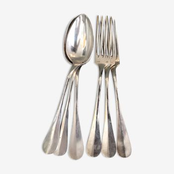 Series of 6 cutlery silver metal North Star
