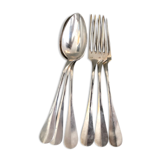 Series of 6 cutlery silver metal North Star