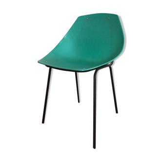 Chair blue shell of Pierre Guariche