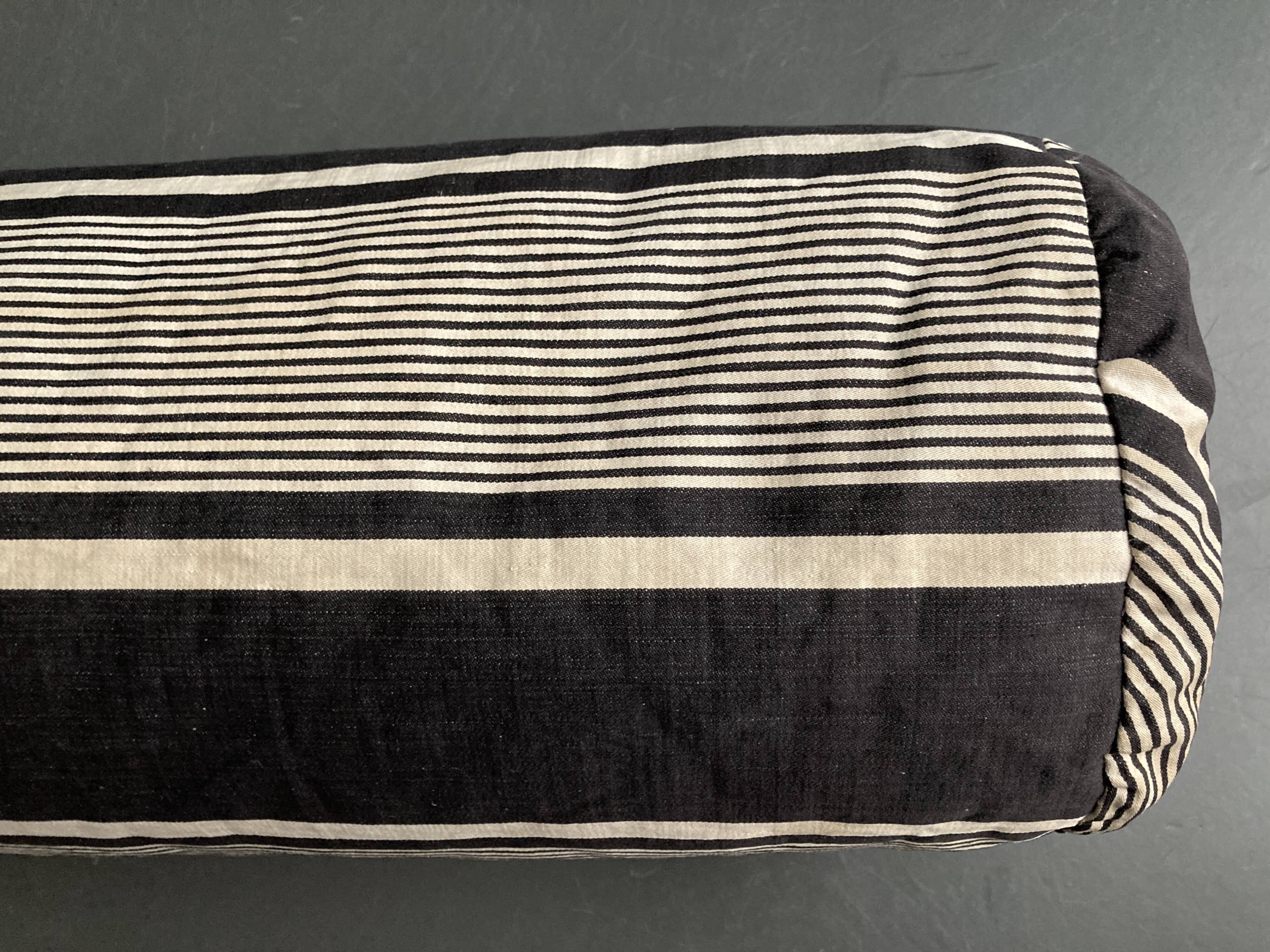 Coussin en toile ticking 19e à rayures matelas 80cm