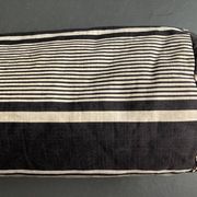 19th century ticking canvas cushion with stripes, 80cm mattress