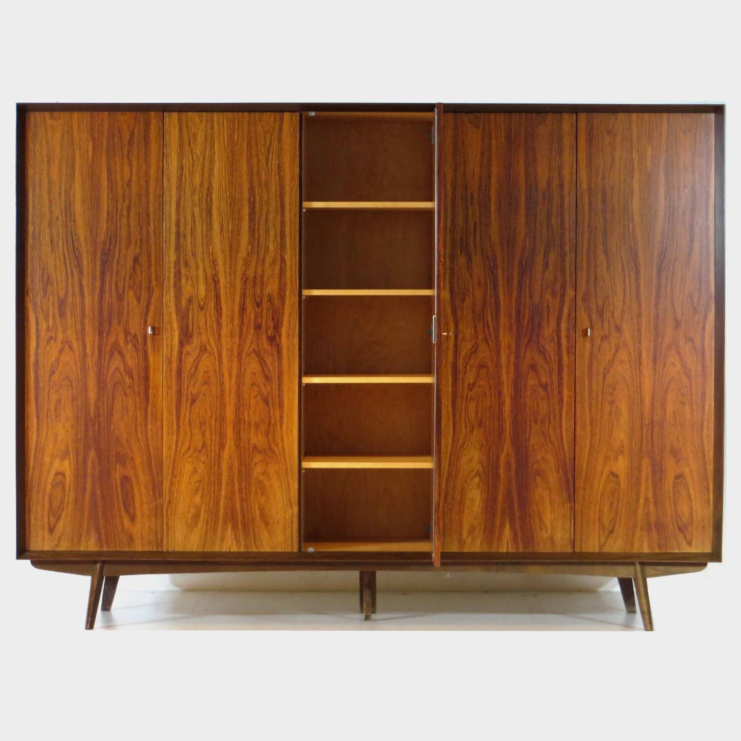 Large mid century modern 5-door wardrobe in rosewood, 1960s