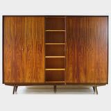 Large mid century modern 5-door wardrobe in rosewood, 1960s