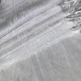 7 square towels, bordered damask cotton