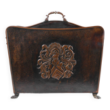 Mid-century magazine rack in hammered copper, France ca. 1900