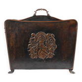 Mid-century magazine rack in hammered copper, France ca. 1900