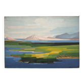 oil painting on canvas geometric landscape, Nordic