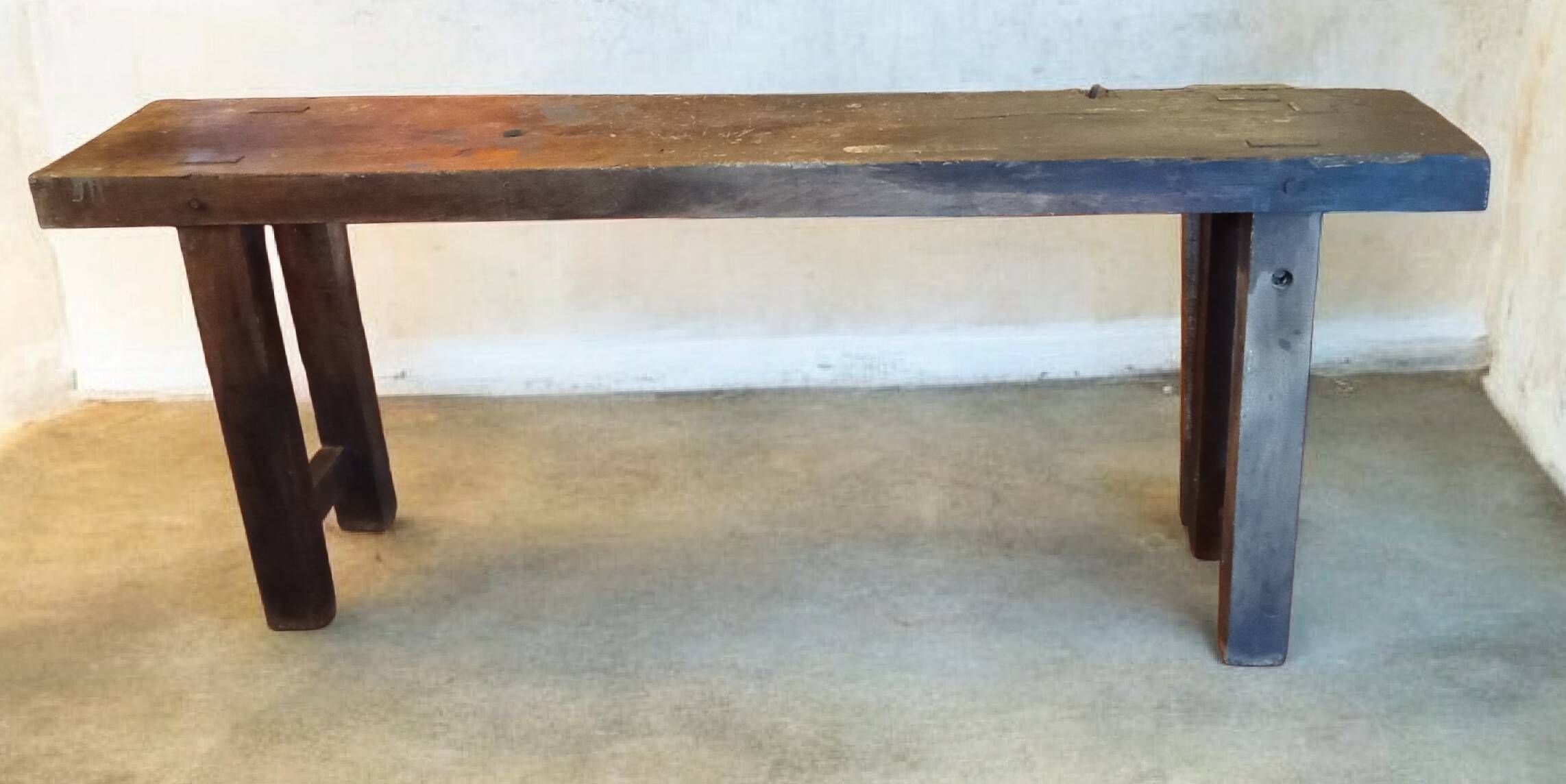 Old carpenter's workbench for furniture making.