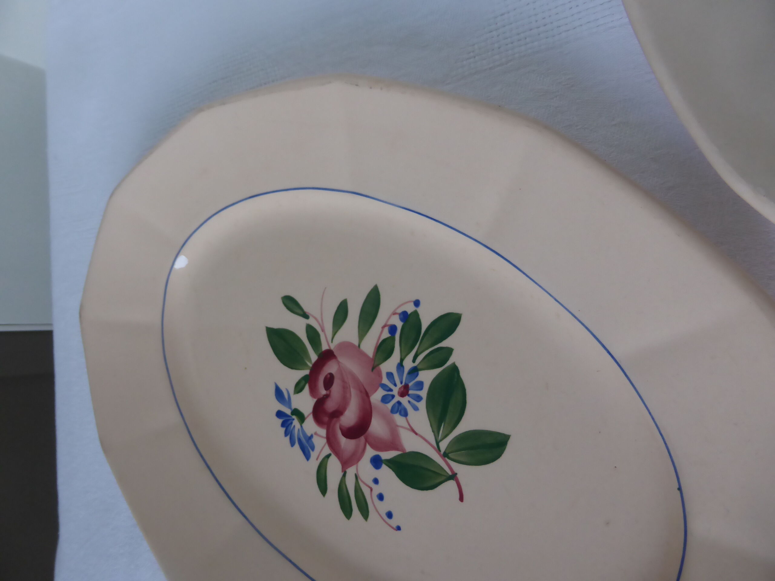 2 plats de service oval Digoin Sarreguemines