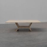 Sculptural geometric rectangular travertine coffee, Italy 1960s