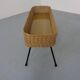 Large German flower planter in rattan and steel, 1950s
