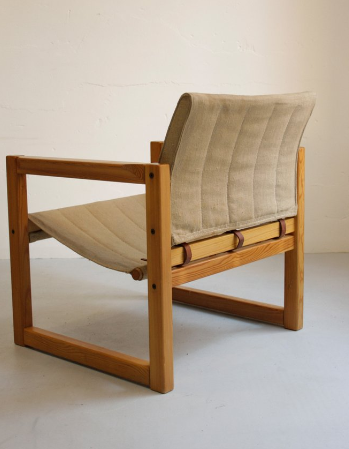Armchair Safari Linen Ikea Vintage designer Karin Mobring
