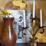 Chandelier wrought iron Art-popular with three arms old