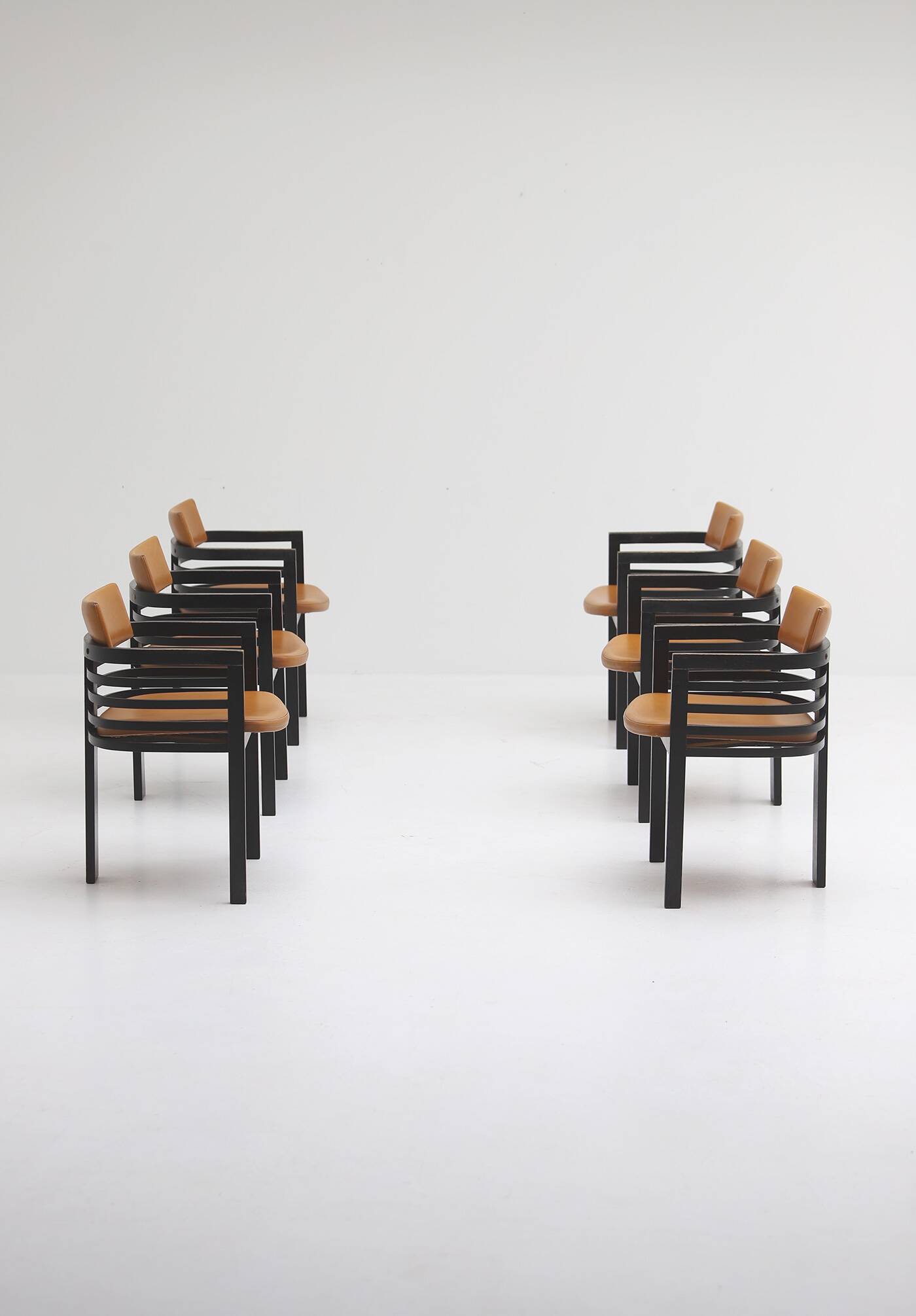6 chaises de salle à manger par Jean Batenburg pour MI années 1970