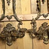 Pair of LXV style gilt bronze wall lights